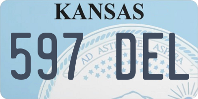 KS license plate 597DEL