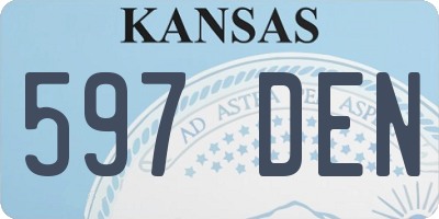 KS license plate 597DEN