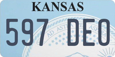 KS license plate 597DEO