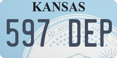 KS license plate 597DEP