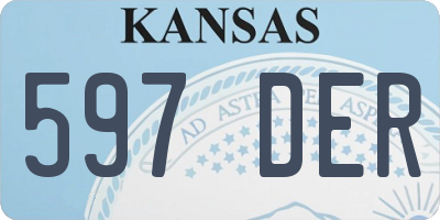KS license plate 597DER