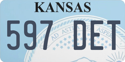 KS license plate 597DET