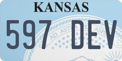 KS license plate 597DEV