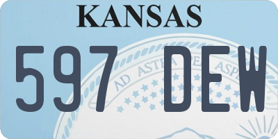 KS license plate 597DEW