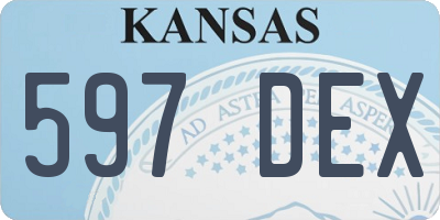 KS license plate 597DEX