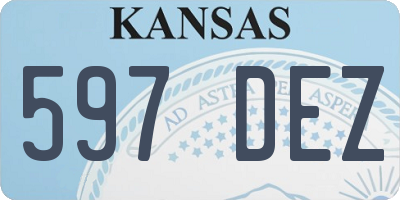 KS license plate 597DEZ