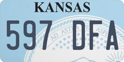 KS license plate 597DFA