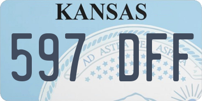 KS license plate 597DFF