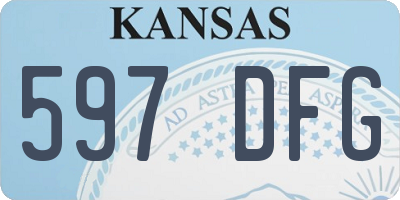 KS license plate 597DFG