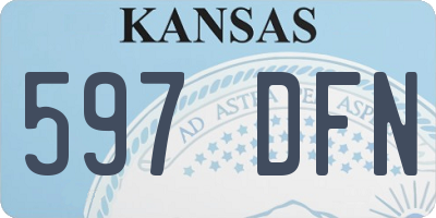 KS license plate 597DFN