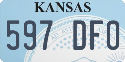 KS license plate 597DFO