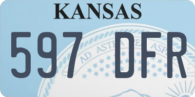 KS license plate 597DFR
