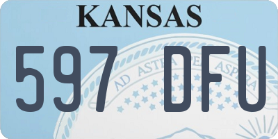 KS license plate 597DFU