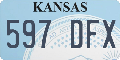 KS license plate 597DFX