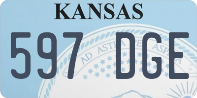 KS license plate 597DGE