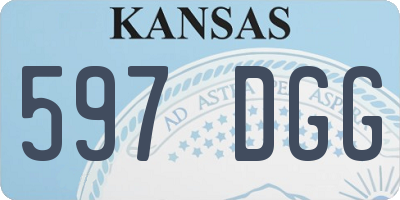 KS license plate 597DGG