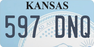 KS license plate 597DNQ