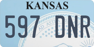 KS license plate 597DNR