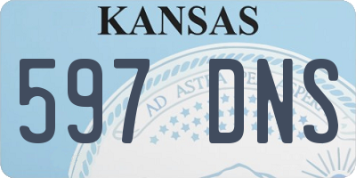 KS license plate 597DNS