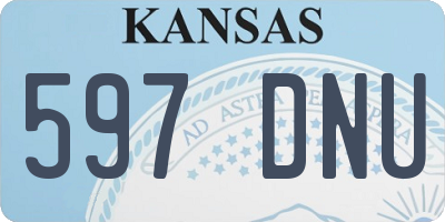KS license plate 597DNU