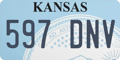 KS license plate 597DNV