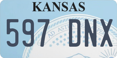 KS license plate 597DNX