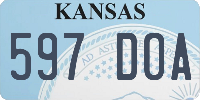 KS license plate 597DOA