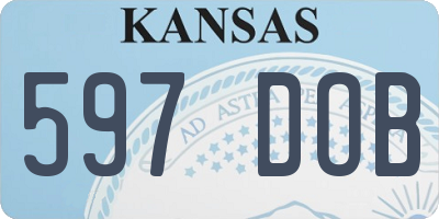 KS license plate 597DOB