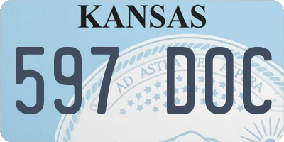 KS license plate 597DOC