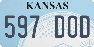 KS license plate 597DOD