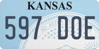 KS license plate 597DOE