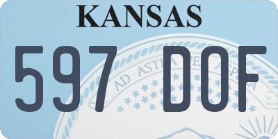 KS license plate 597DOF