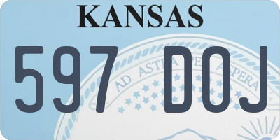 KS license plate 597DOJ