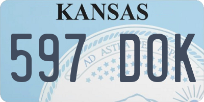KS license plate 597DOK