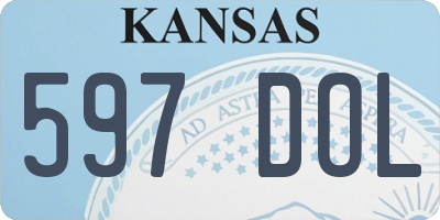 KS license plate 597DOL
