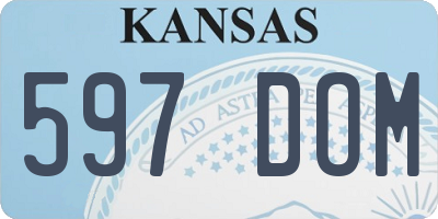 KS license plate 597DOM