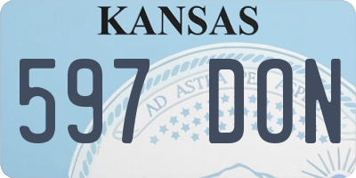 KS license plate 597DON