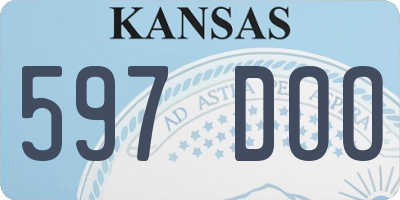 KS license plate 597DOO