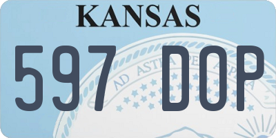 KS license plate 597DOP