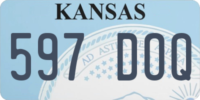 KS license plate 597DOQ