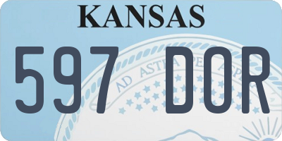 KS license plate 597DOR