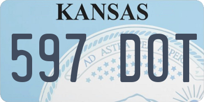KS license plate 597DOT