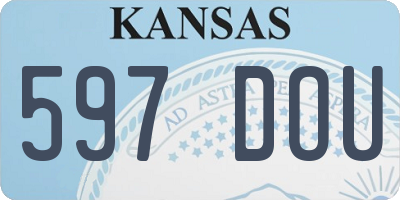 KS license plate 597DOU