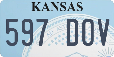 KS license plate 597DOV