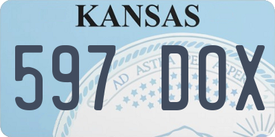 KS license plate 597DOX