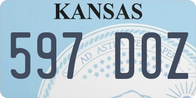 KS license plate 597DOZ