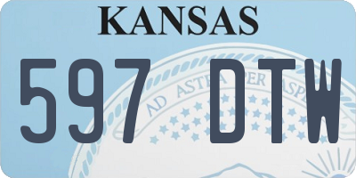 KS license plate 597DTW