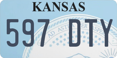 KS license plate 597DTY