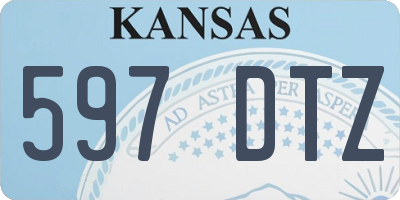 KS license plate 597DTZ
