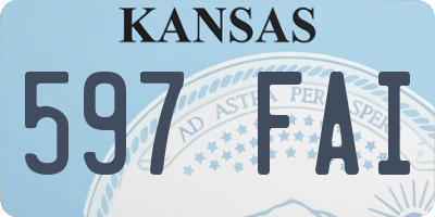 KS license plate 597FAI